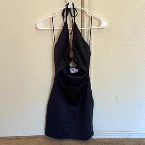 Princess Polly Black Halter Mini Dress